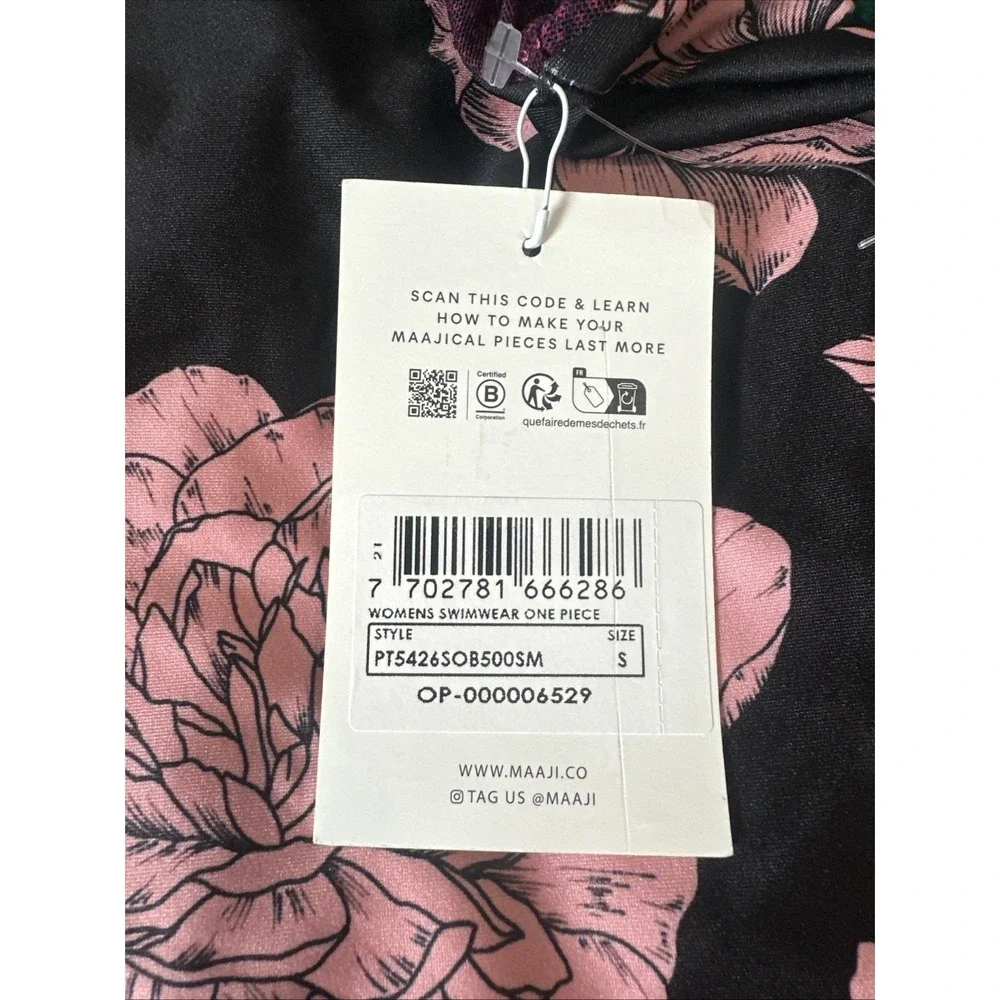 Maaji Women Size Small One Piece Reversible Swimsuit Floral Print‎  Beach Vacay